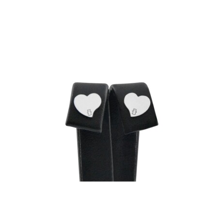 Boucles d'oreilles Loupidou Les classiques motif cœur en or blanc, 7mm