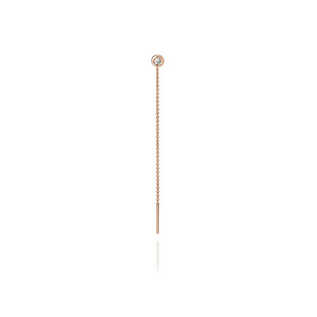 Mono boucle d'oreille Burato Solitaire en or rose et diamant