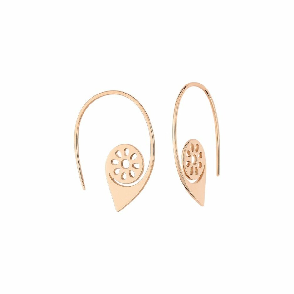 Boucles d'oreilles pendantes Ginette NY AJNA en or rose
