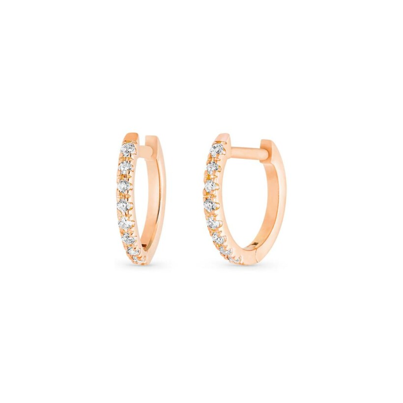 GINETTE NY BE MINE creole earrings, rose gold, diamonds