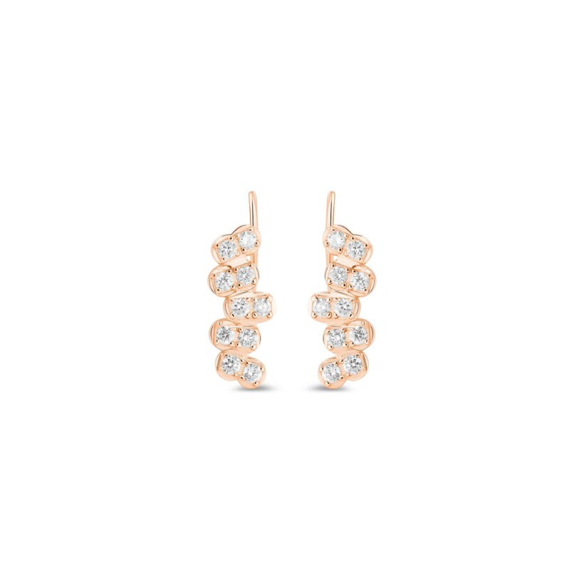 GINETTE NY BE MINE earrings, rose gold and diamonds 
