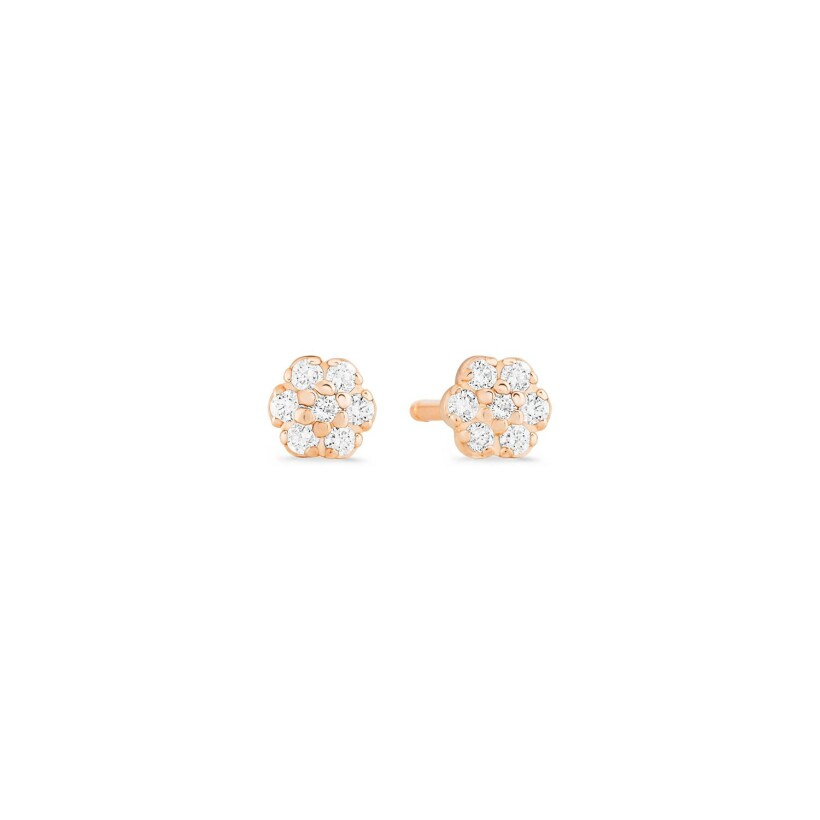 GINETTE NY BE MINE Lotus earrings, rose gold and diamonds