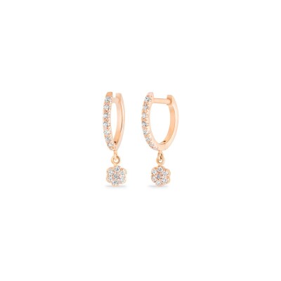 Boucles d'oreilles créoles GINETTE NY BE MINE Lotus en or rose et diamants