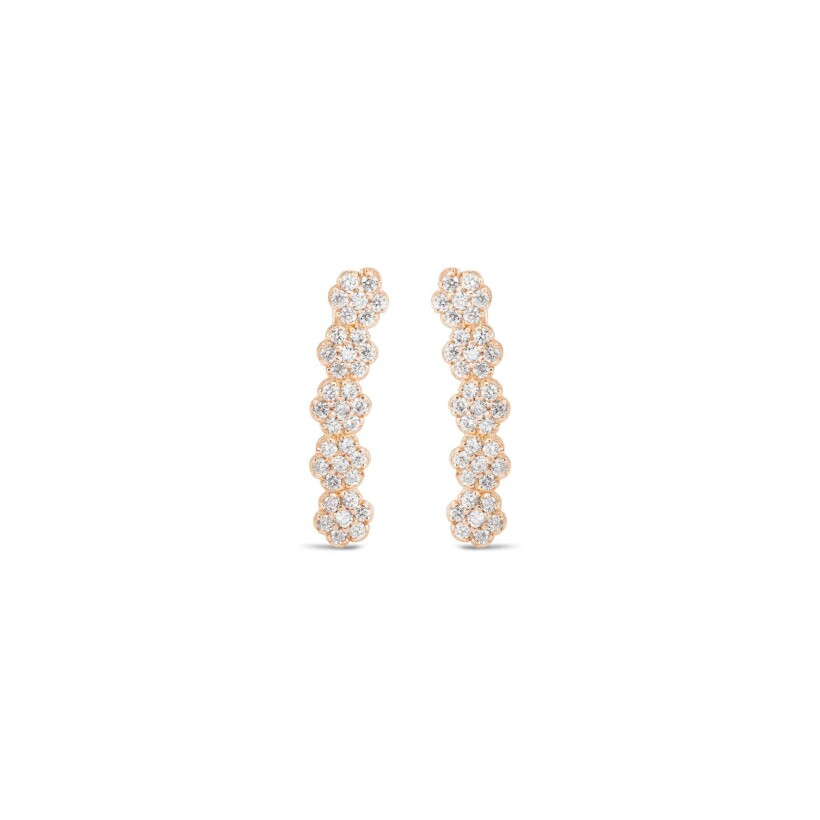 GINETTE NY BE MINE Arc Lotus earrings, rose gold and diamonds