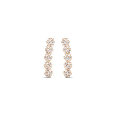 GINETTE NY BE MINE Arc Lotus earrings, rose gold and diamonds