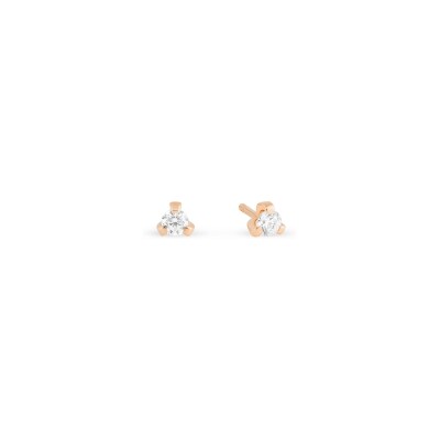 Boucles d'oreilles GINETTE NY BE MINE Mini Maria en or rose et diamants