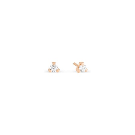 GINETTE NY BE MINE Mini Maria earrings, rose gold and diamonds