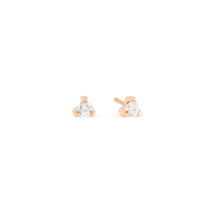 GINETTE NY BE MINE Maria earrings, rose gold and diamonds