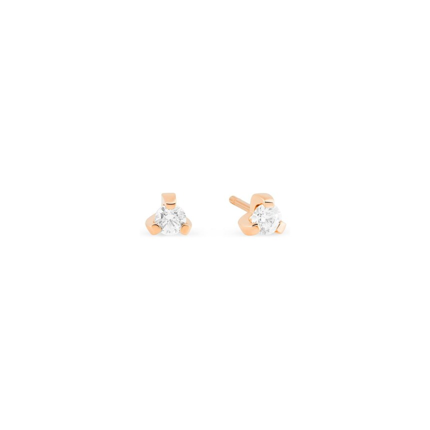 Boucles d'oreilles GINETTE NY BE MINE Maria en or rose et diamants