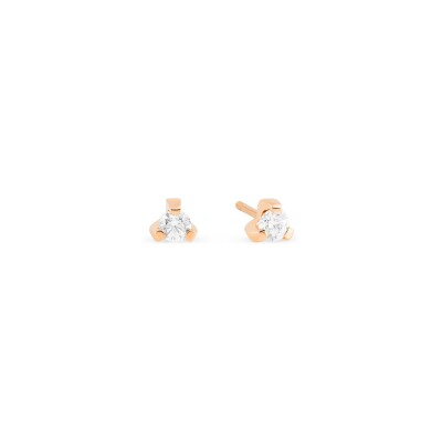 Boucles d'oreilles GINETTE NY BE MINE Maria en or rose et diamants