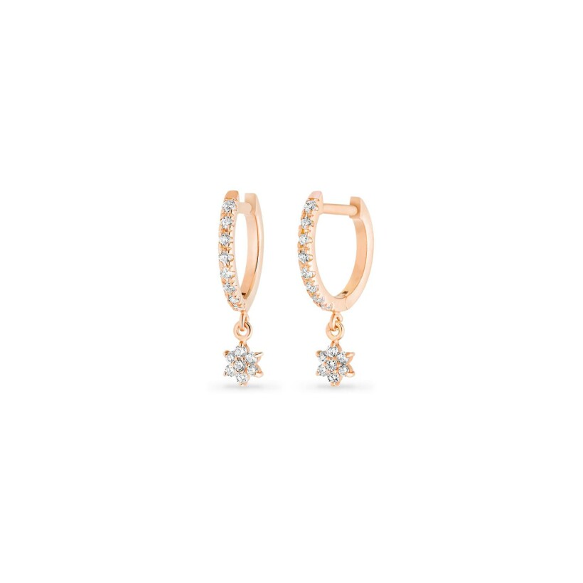GINETTE NY BE MINE Star creole earrings, rose gold, diamonds