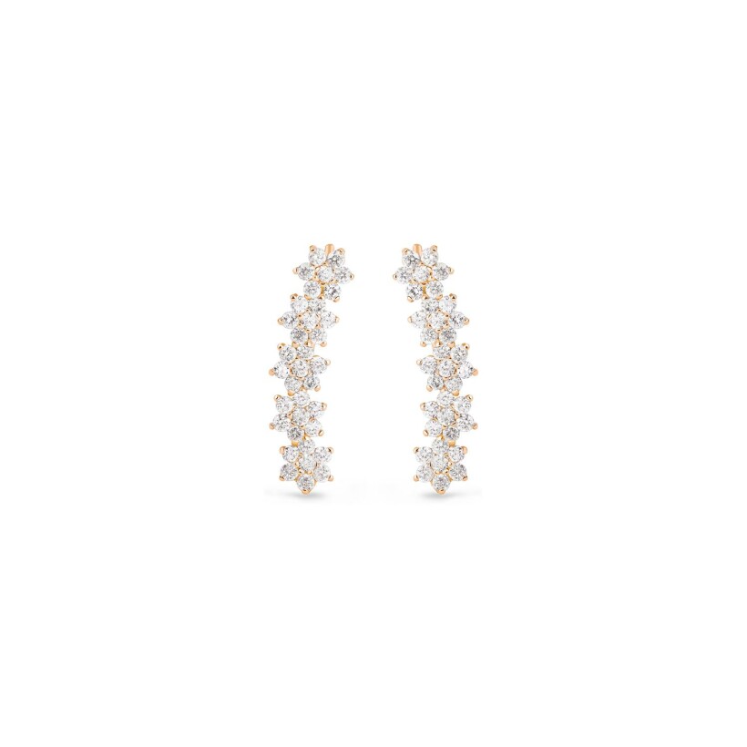 GINETTE NY BE MINE Arc Star earrings, rose gold and diamonds