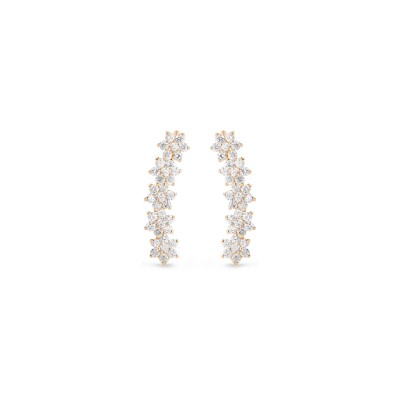 GINETTE NY BE MINE Arc Star earrings, rose gold and diamonds