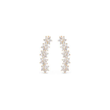 GINETTE NY BE MINE Arc Star earrings, rose gold and diamonds