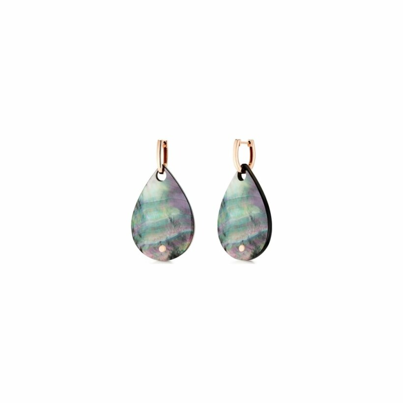 GINETTE NY BLISS drop earrings, rose gold and mother-of-pearl