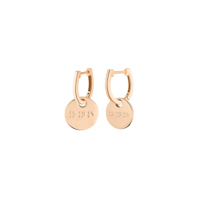 Boucles d'oreilles pendantes GINETTE NY BRAILLE en or rose