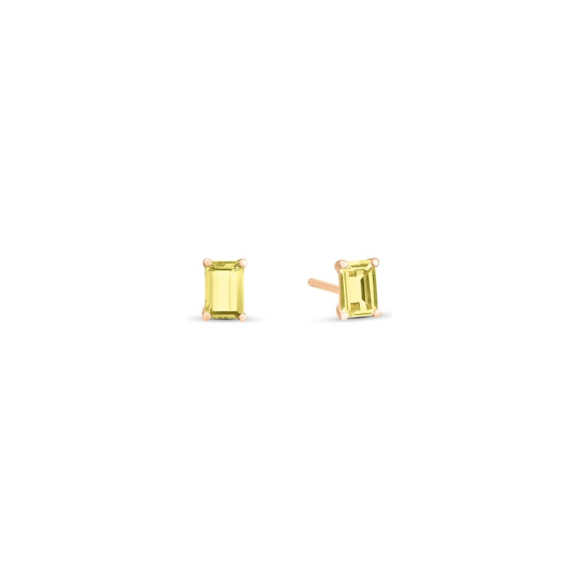 GINETTE NY COCKTAIL earrings, rose gold and quartz