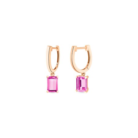 Boucles d'oreilles pendantes GINETTE NY COCKTAIL en or rose et topazes