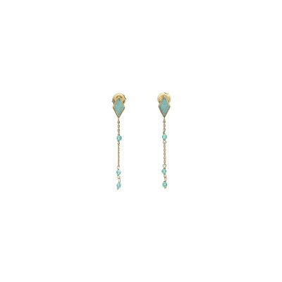 Boucles d'oreilles Orus Bijoux en argent doré et amazonite