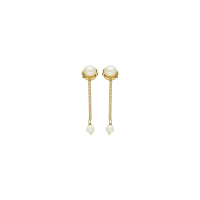 Boucles d'oreilles Orus Bijoux en argent doré et perle d'eau douce