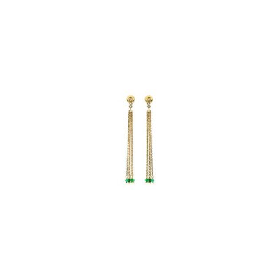 Boucles d'oreilles Orus Bijoux en argent doré et onyx vert