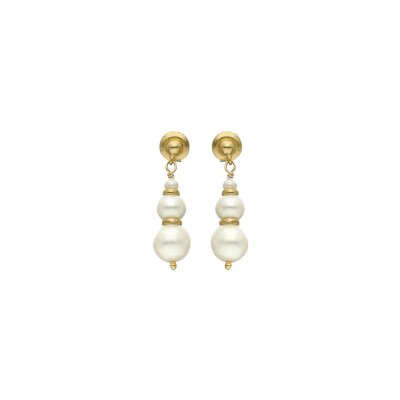Boucles d'oreilles Orus Bijoux en argent doré et perle d'eau douce