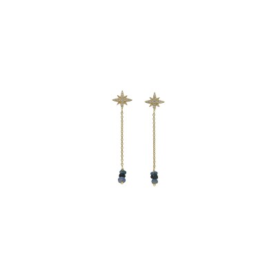 Boucles d'oreilles Orus Bijoux en argent doré et saphir