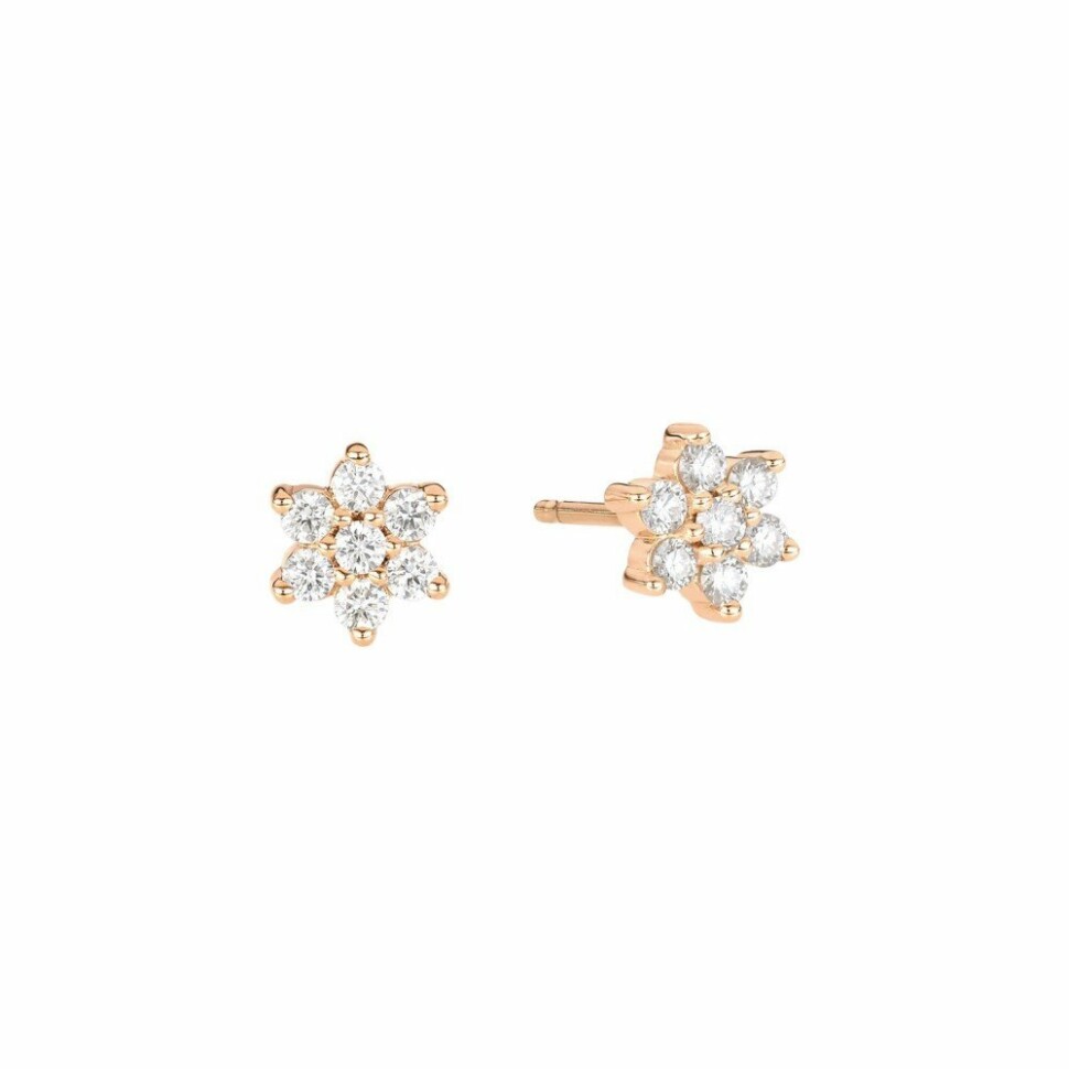 Boucles d'oreilles Ginette NY STAR en or rose et diamants