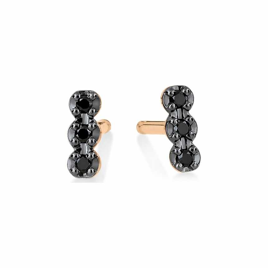 GINETTE NY BLACK DIA ICONS earrings, rose gold and black diamond