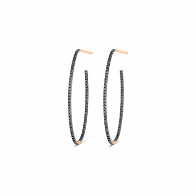 GINETTE NY ELLIPSES & SEQUINS drop earrings, rose gold, black diamonds