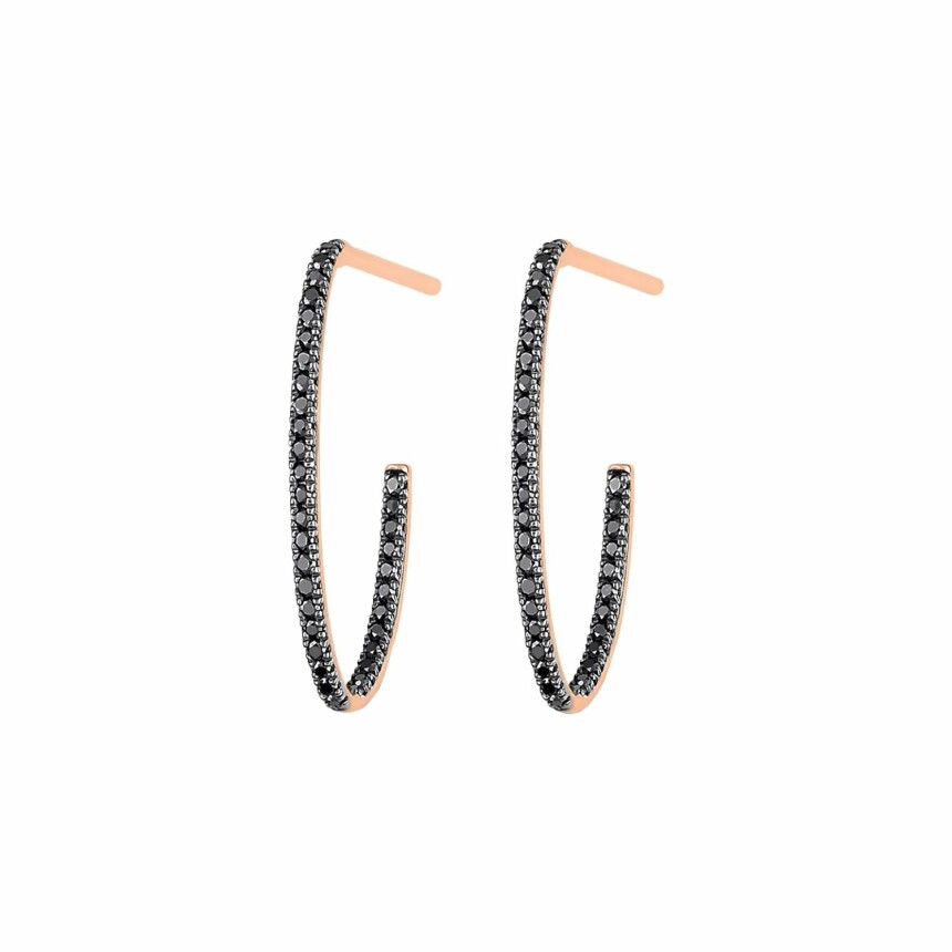 GINETTE NY ELLIPSES & SEQUINS drop earrings, rose gold, black diamonds