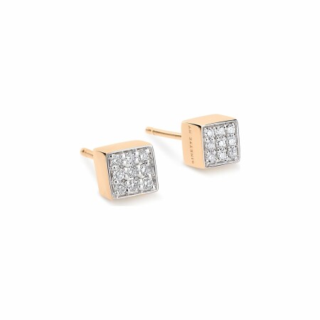 Boucles d'oreilles GINETTE NY EVER en or rose et diamant