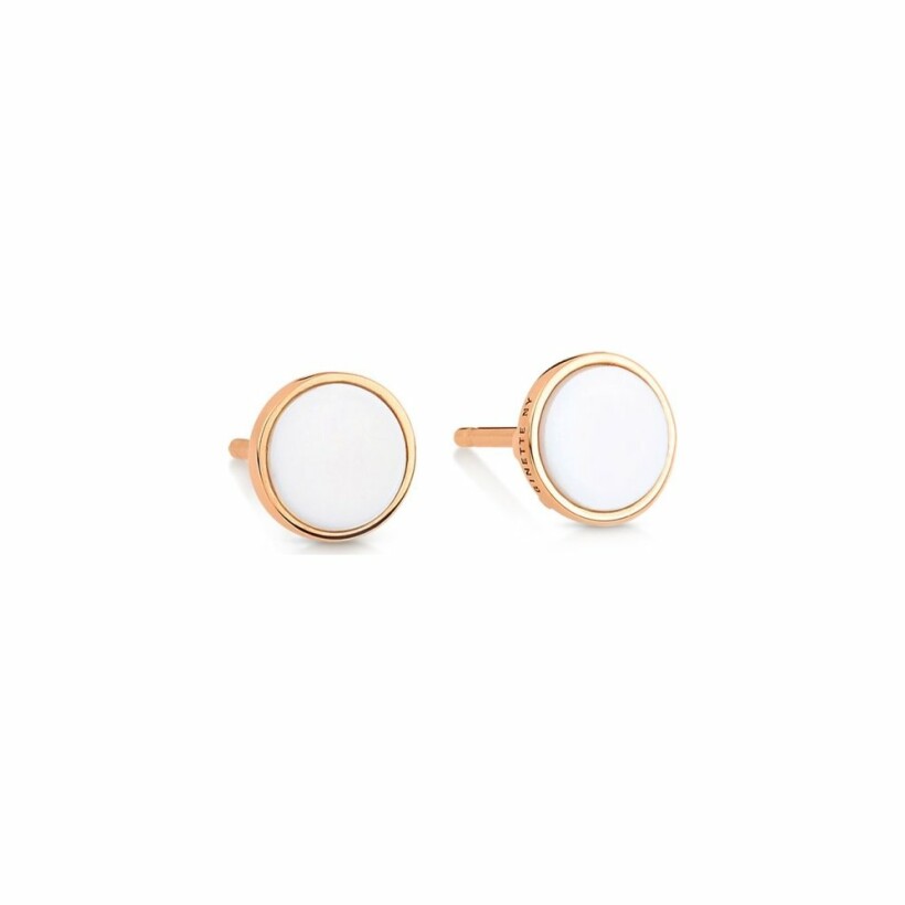 GINETTE NY EVER earrings, rose gold and white agate