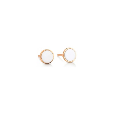 GINETTE NY EVER earrings, rose gold and white agate