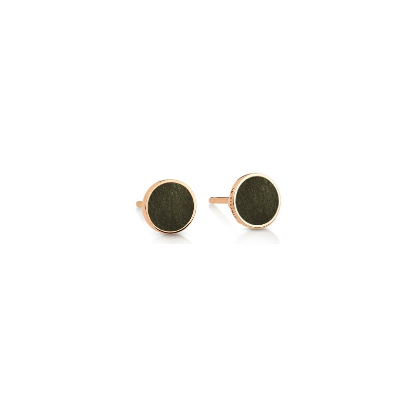 GINETTE NY EVER earrings, rose gold and obsidians