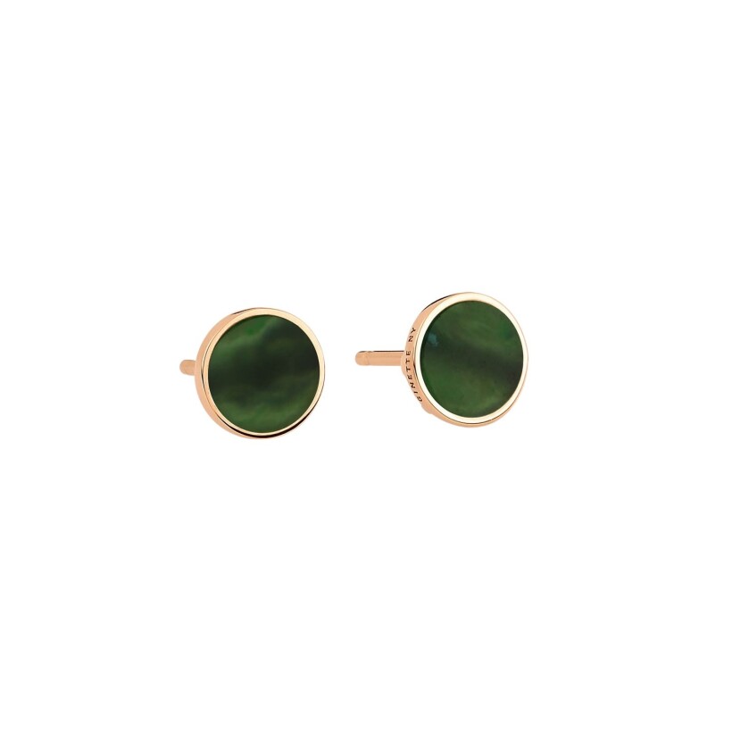 GINETTE NY EVER disc studs, rose gold, jades