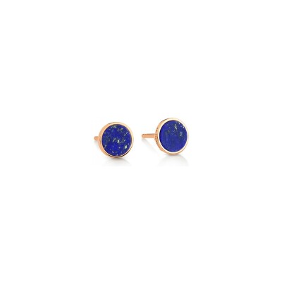 GINETTE NY EVER Disc earrings, rose gold, lapis lazulis