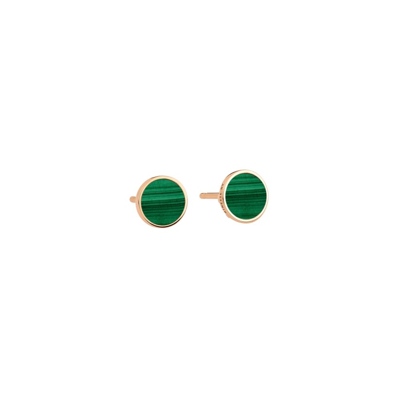 GINETTE NY EVER earrings, rose gold and malachite