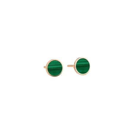 Boucles d'oreilles GINETTE NY EVER en or rose et malachite