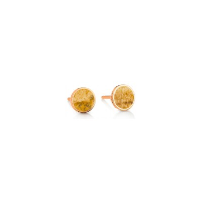 Boucles d'oreilles Ginette NY EVER DISC en or rose et jaspes