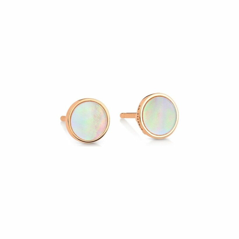 Ginette NY EVER earrings, rose gold and pink mother-of-pearl