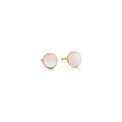 Ginette NY EVER earrings, rose gold and pink mother-of-pearl