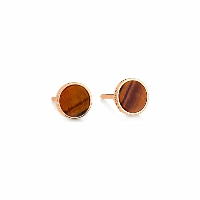 Ginette NY EVER earrings, rose gold and tiger’s eye