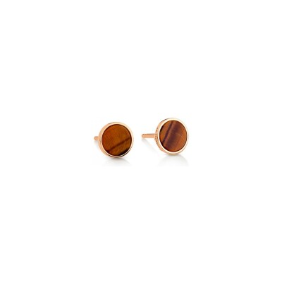 Ginette NY EVER earrings, rose gold and tiger’s eye