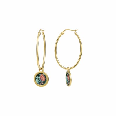Boucles d'oreilles Louise's Garden Coquelicot en métal doré