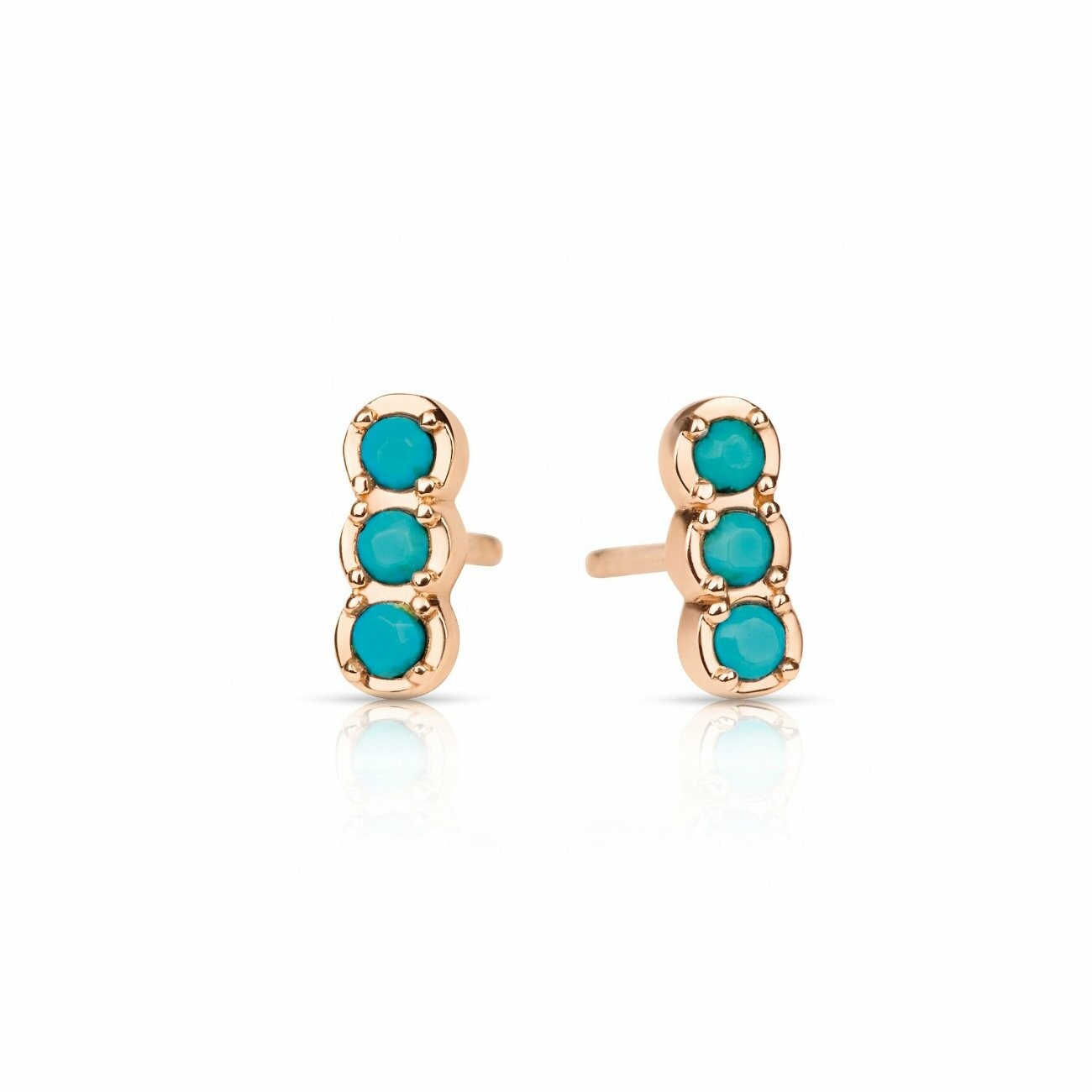 Boucles d'oreilles GINETTE NY FALLEN SKY en or rose et turquoises