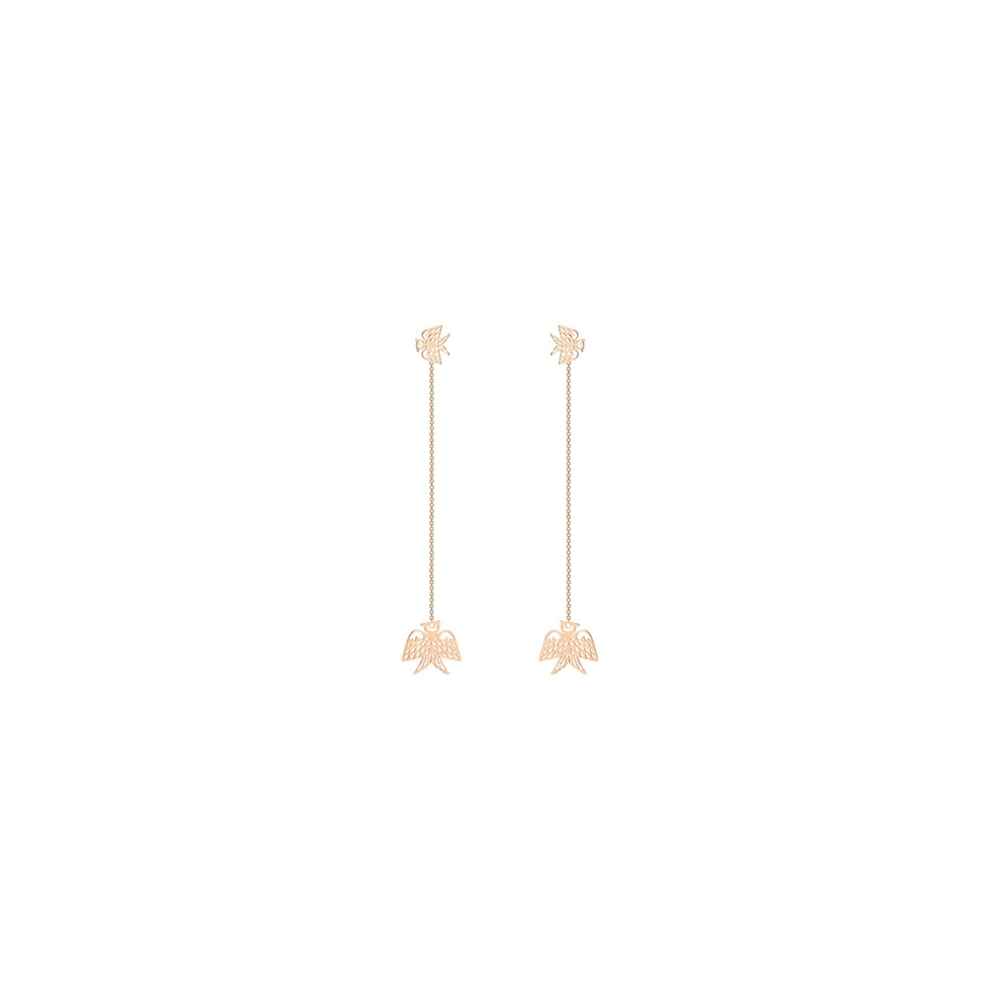 Boucles d'oreilles pendantes GINETTE NY GEORGIA en or rose