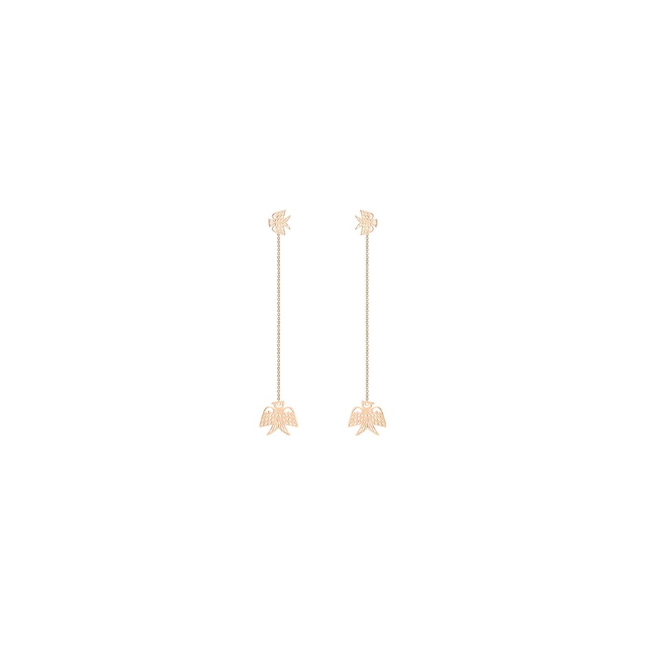 Boucles d'oreilles pendantes GINETTE NY GEORGIA en or rose