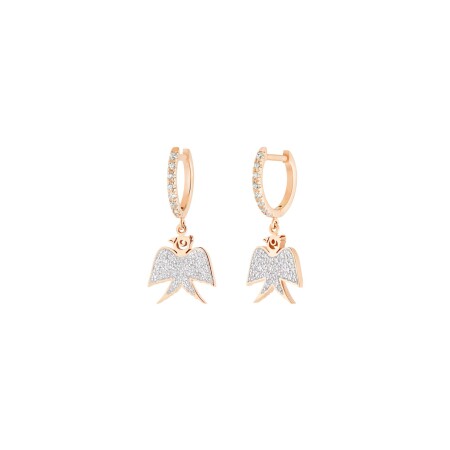 GINETTE NY GEORGIA pendant earrings, rose gold and diamonds