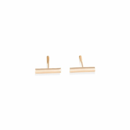 Boucles d'oreilles GINETTE NY GOLD & DIAMOND STRIP en or rose